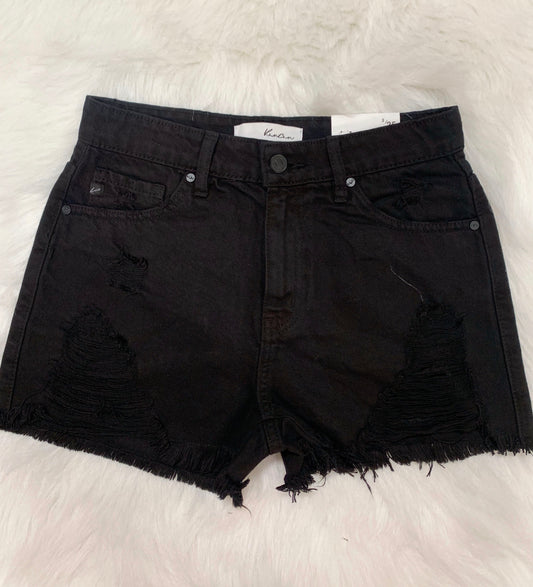Kelsey High Rise Kancan Shorts-Black