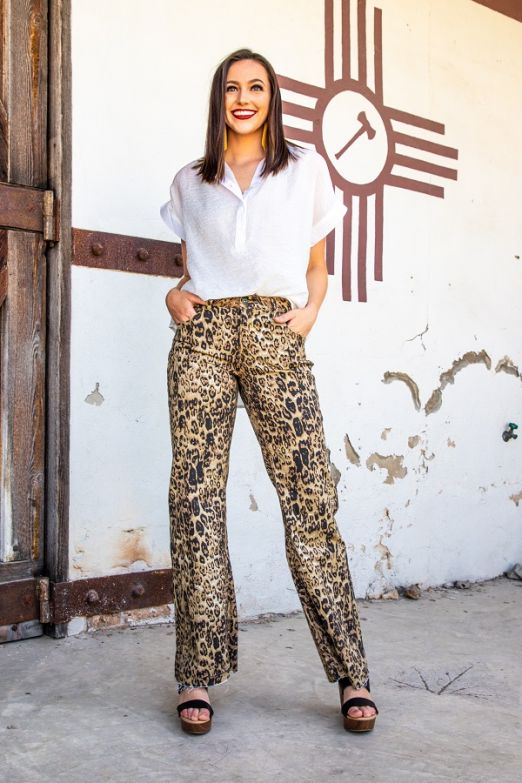 Leopard Flare Jeans