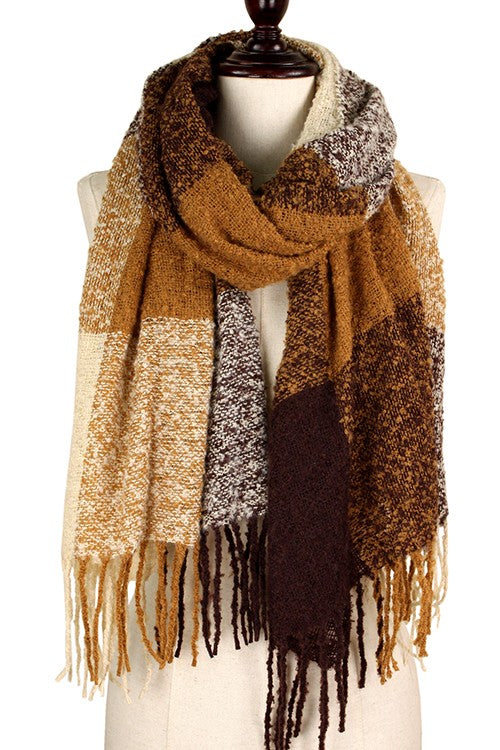 Brown Check Scarf