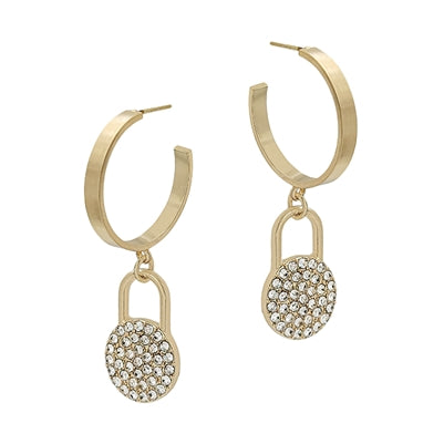 Hoop with Rhinestone Pave 1.5" Earring