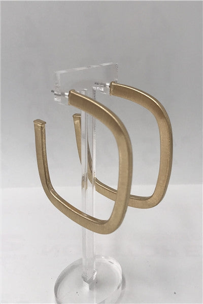 Open Flat 2" Rectangle Hoop Earring