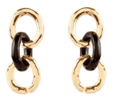 Gold Three Drop Chain Earring