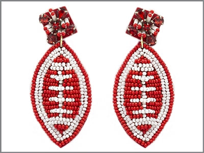 Red Football Earrings