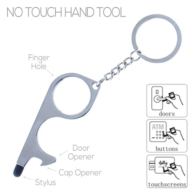 Silver No Touch Door Key Ring