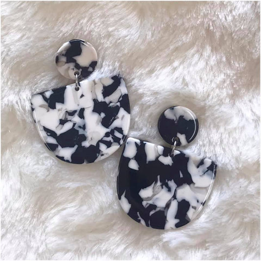Black and White Acrylic Earrings