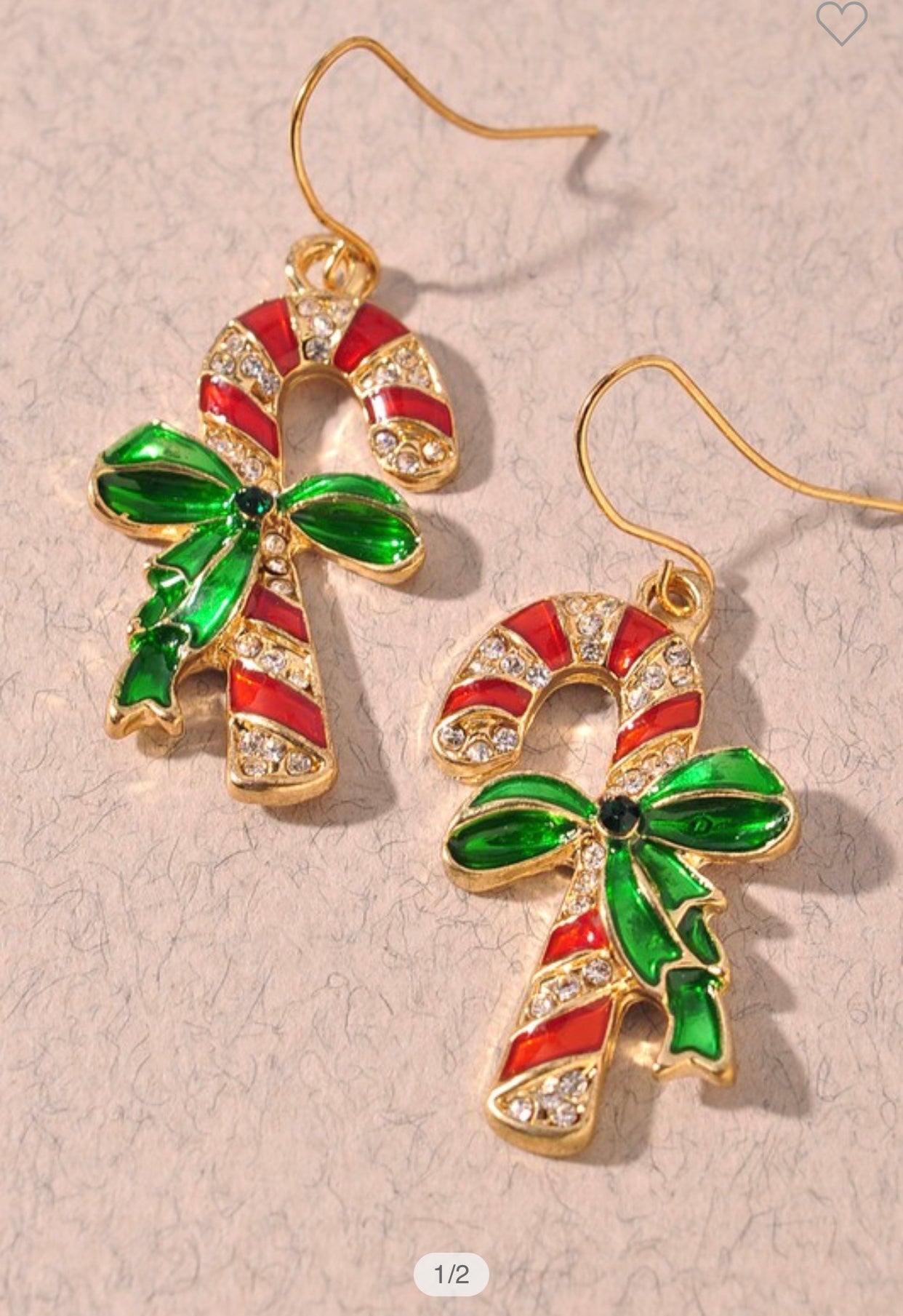 Candy Cane Christmas Earrings