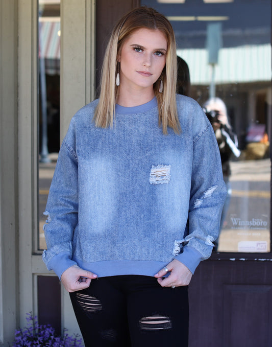 Denim Sweatshirt