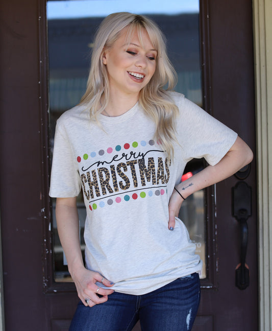 Christmas Tee-Leopard & Dots