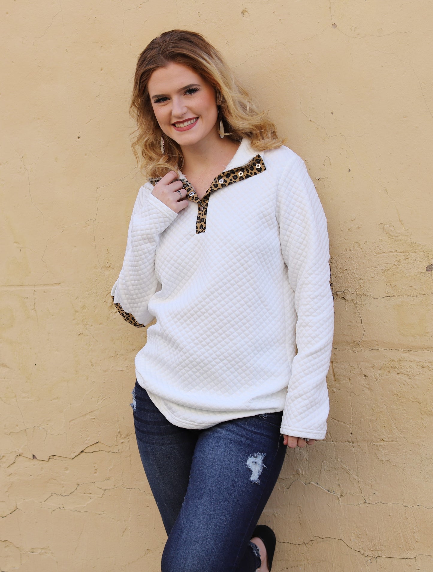Leopard Quilted Pullover