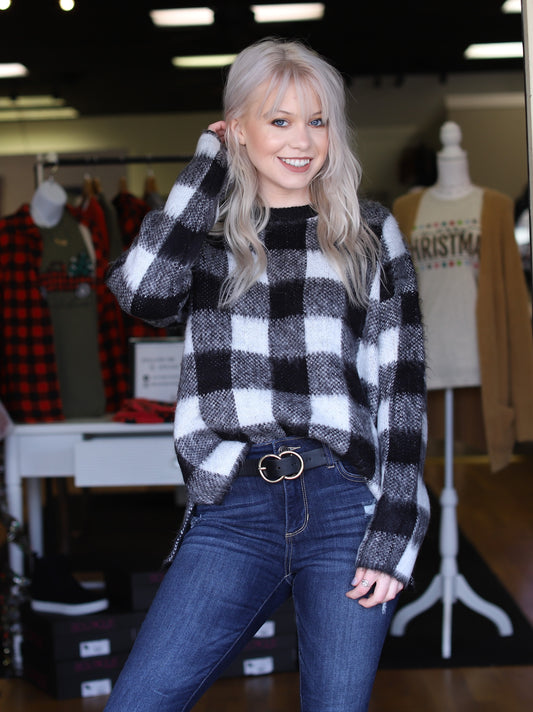 Black Buffalo Plaid Sweater