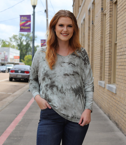 Earthbound Olive Tie Dye Top