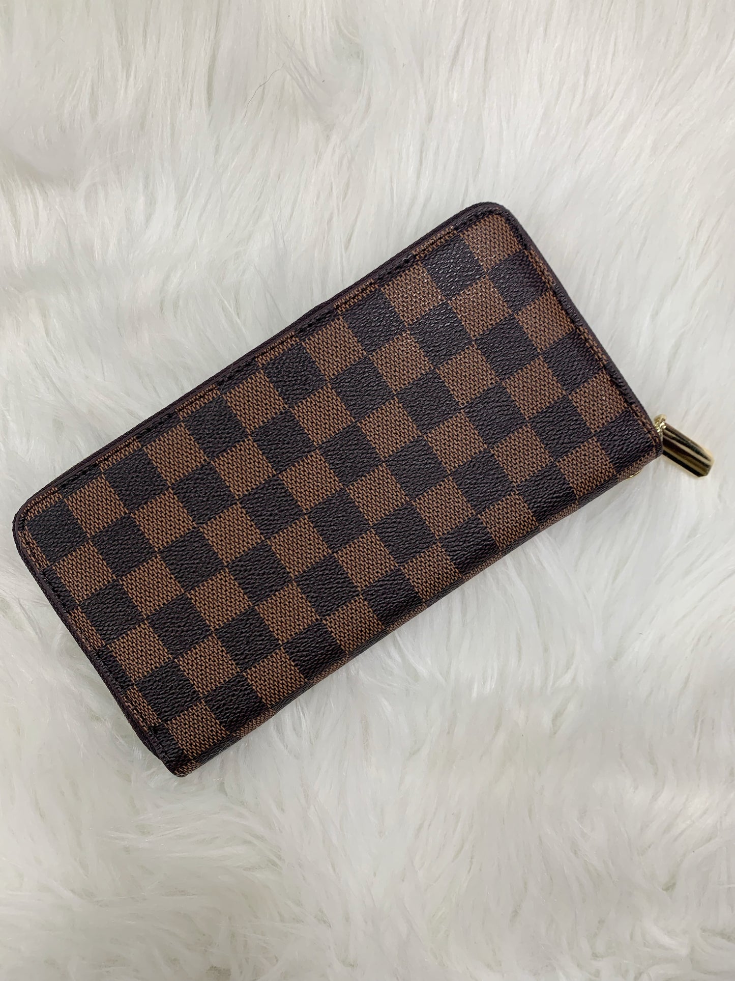 Tory Checkered Wristlet Wallet