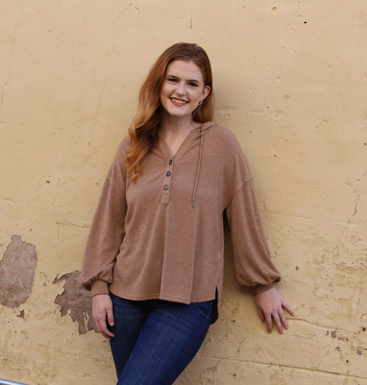 Mocha Hoodie Top