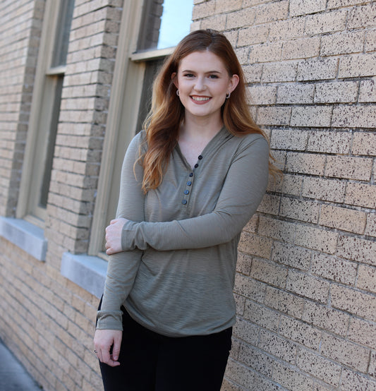 Olive Hoodie Top