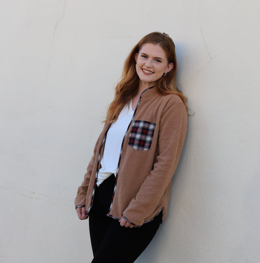 Camel Plaid Jacket