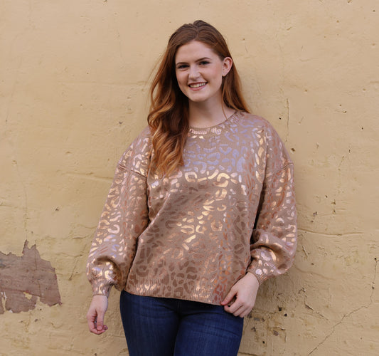 Metallic Leopard Sweater