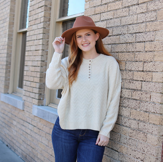 Cream Button Sweater