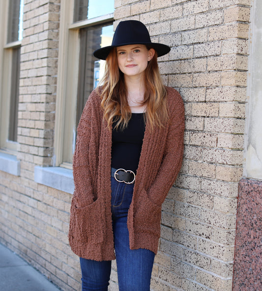 Camel Open Cardigan