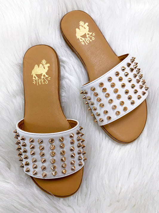 Flirtini White Sandals-Camel Threads