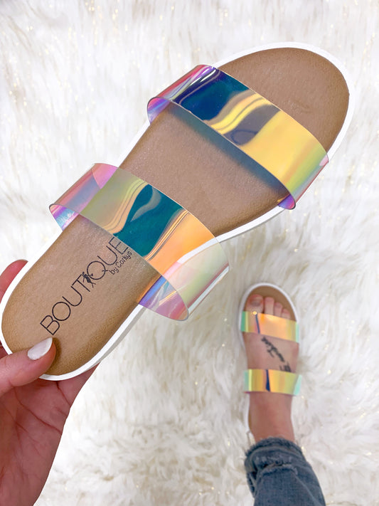 Iridescent Sandals-Corkys