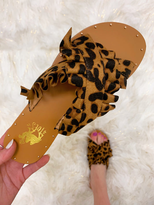 Lola Leopard Sandals-Camel Threads