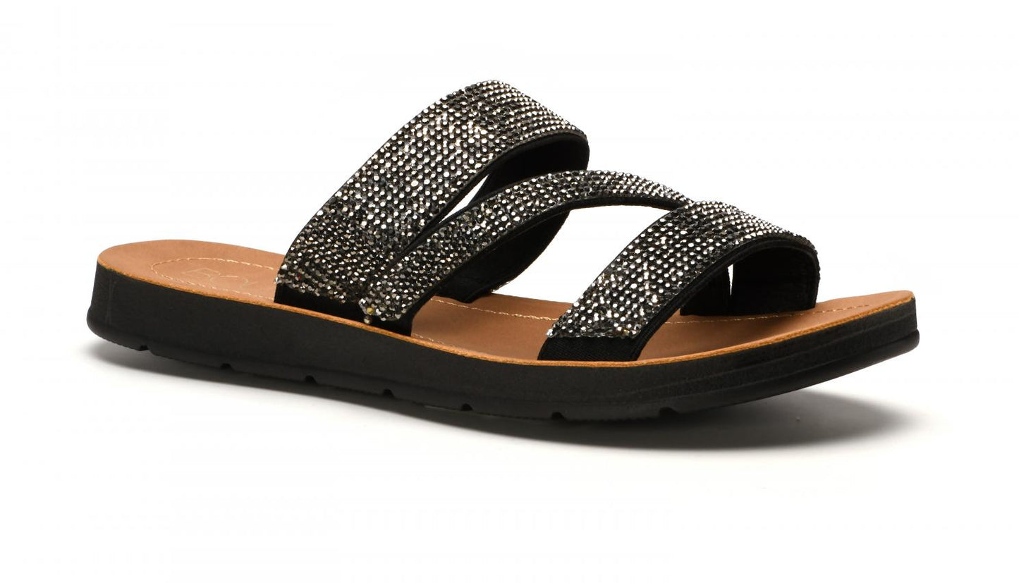 Black Kaplan Rhinestone Sandals-Corkys