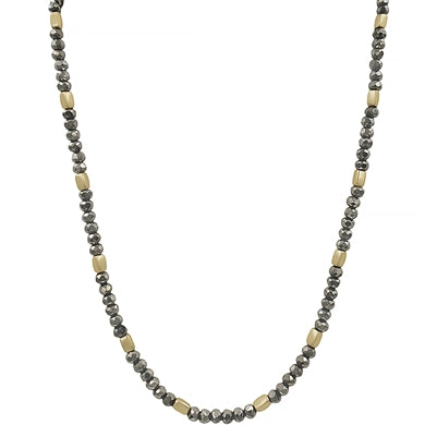 Crystal With Gold Nugget Necklace