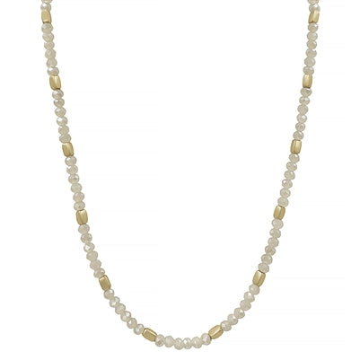 Crystal With Gold Nugget Necklace