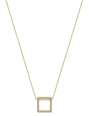 Matte Open Square Necklace