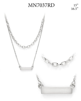 Silver Chain and Bar Necklace