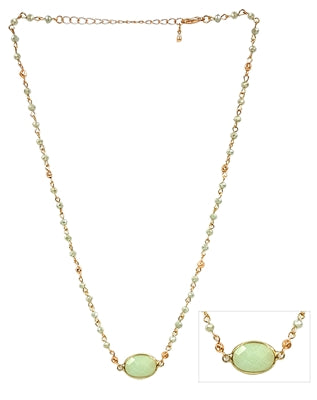 Mint Crystal Necklace with Mint Semi Precious Stone