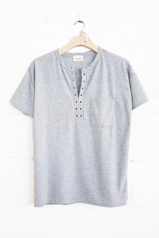 Solid Knit Eyelet Top