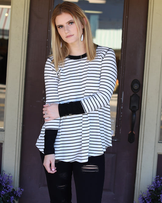 Stripe Rib Knit Top