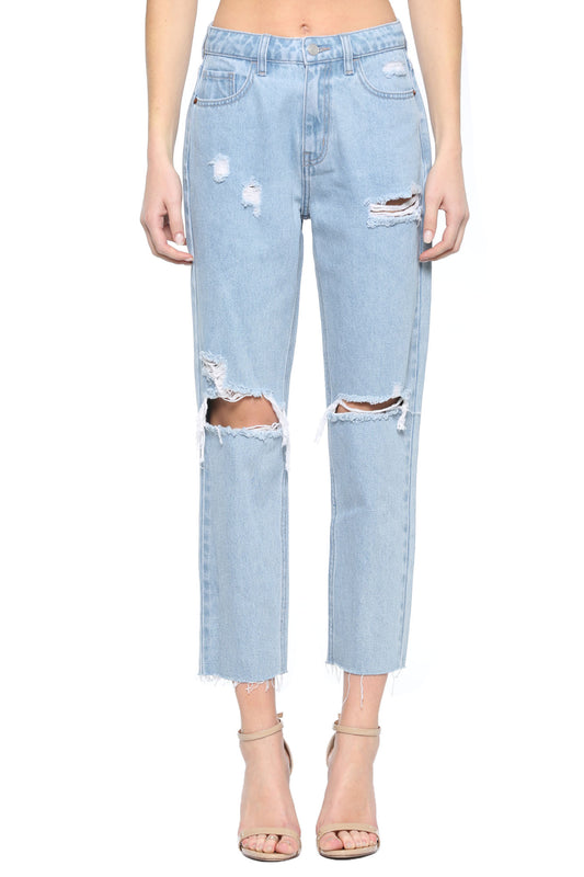 Kristen Distressed Straight Jeans