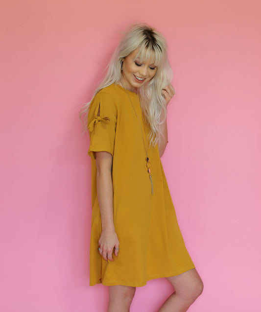 Bow Sleeve Tee Dress