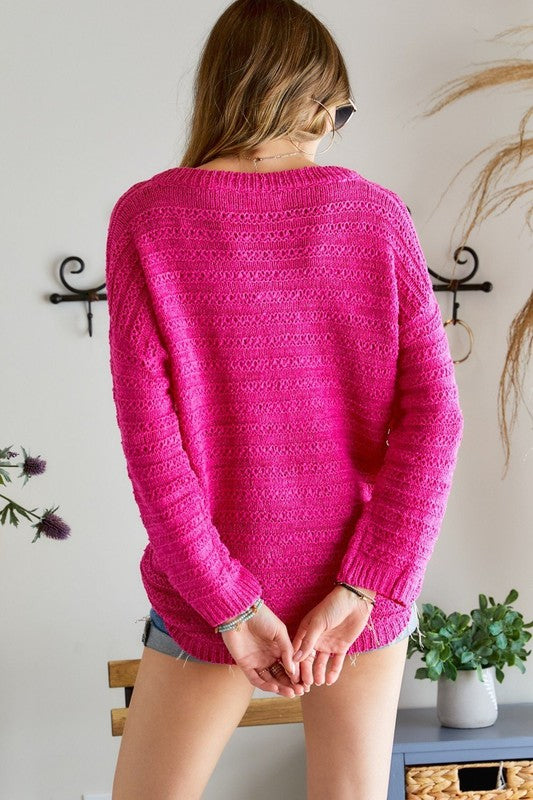 Fuchsia Sweater Top