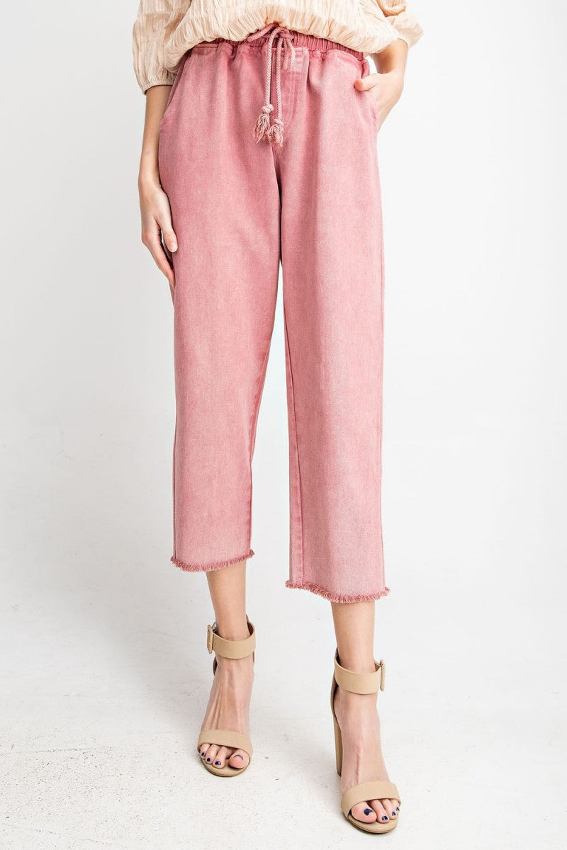 Pink Mineral Washed Jean Pants
