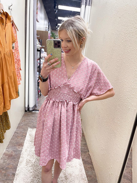 Mauve Smocked Dress