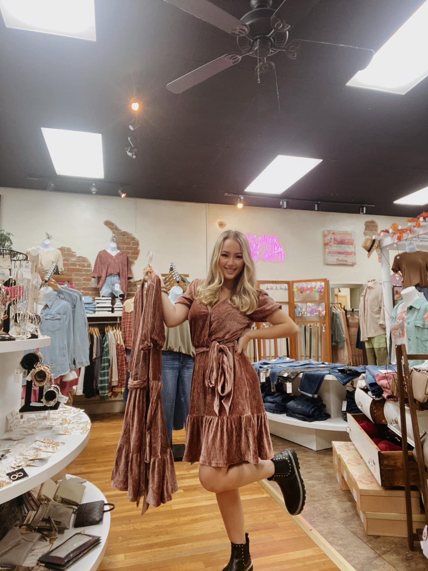 Velvet Surplice Dress