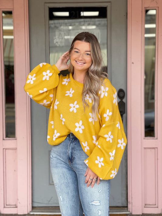 Mustard Daisy Sweater