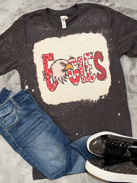 Eagles Charcoal Bleach Tee