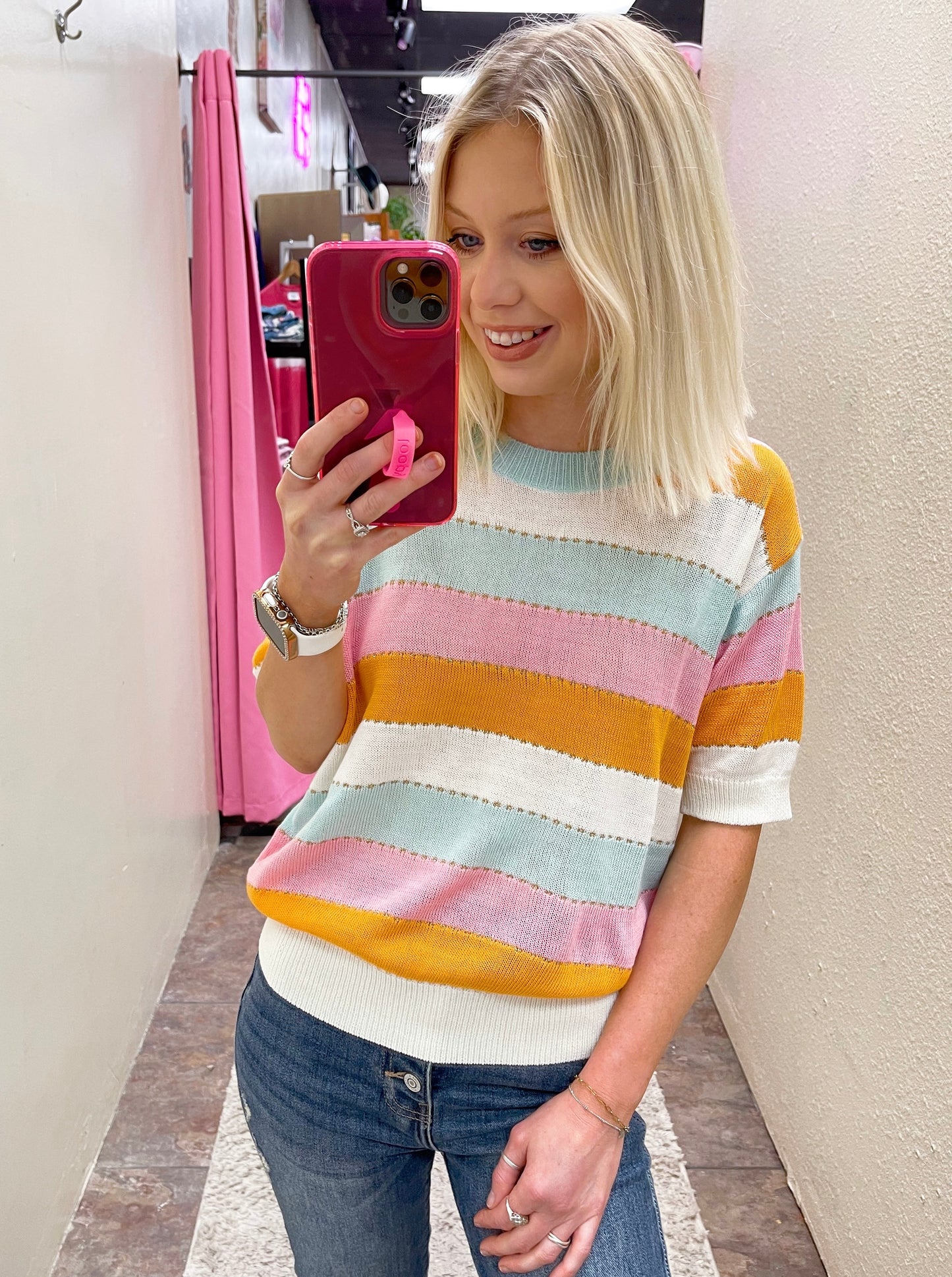 Lurex Stripe Top