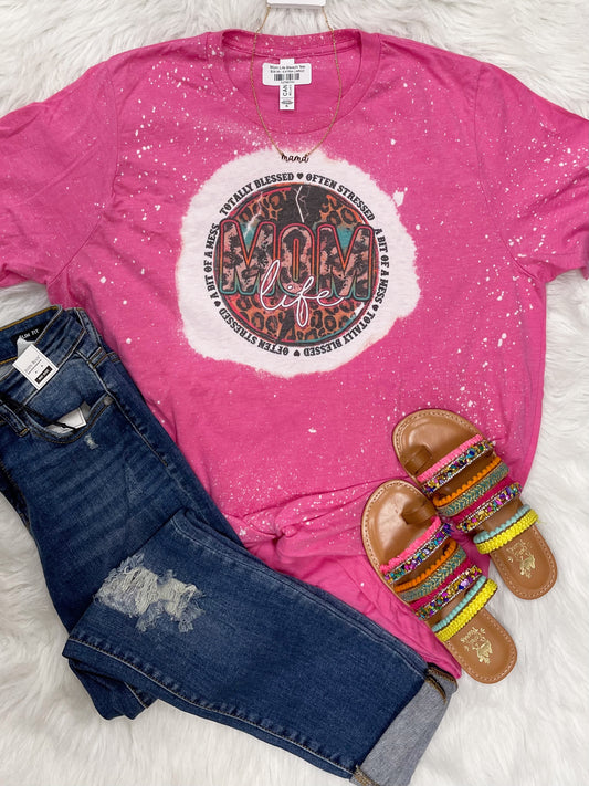 Mom Life Bleach Tee
