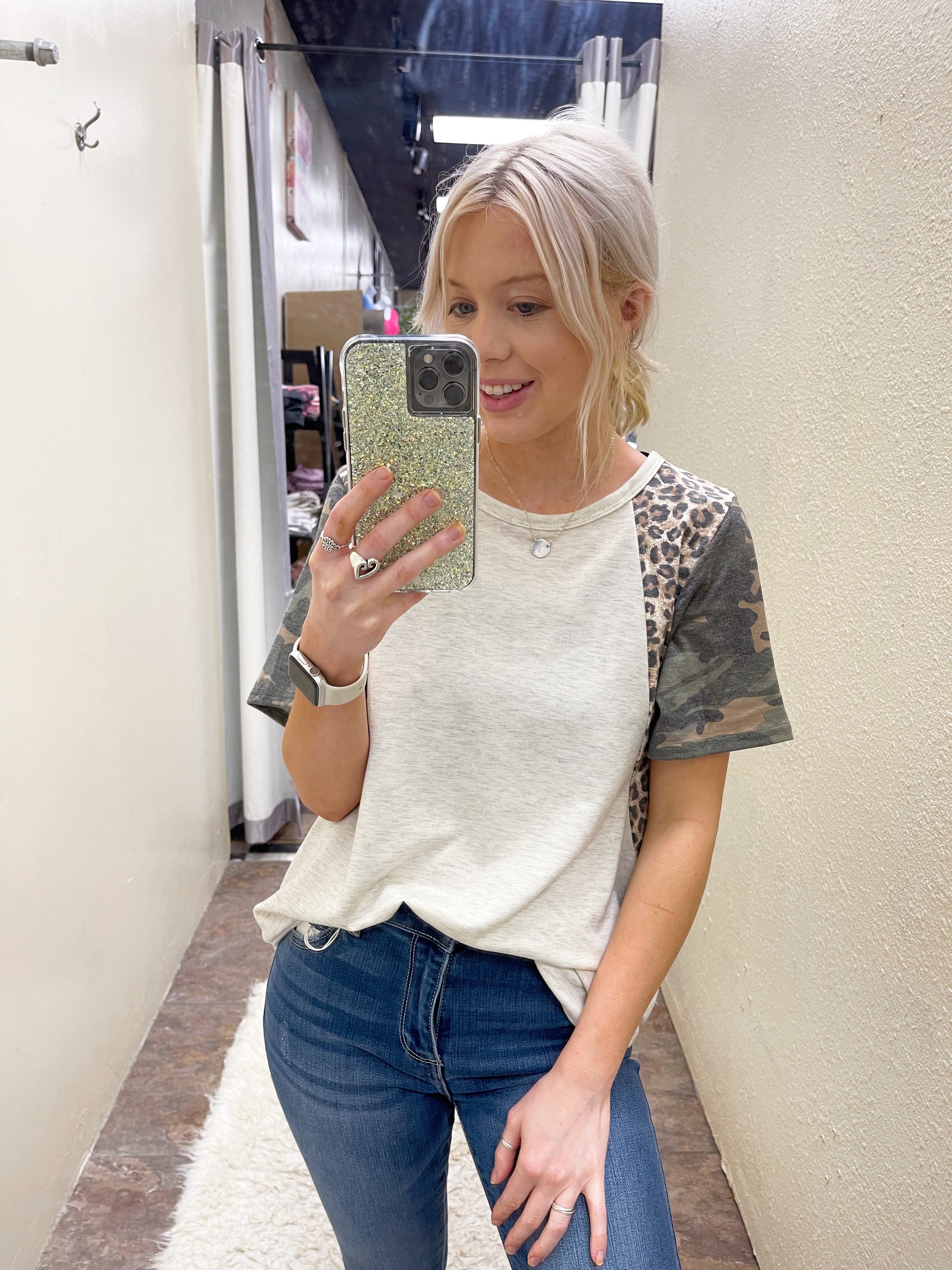 Animal and Camo Print Top