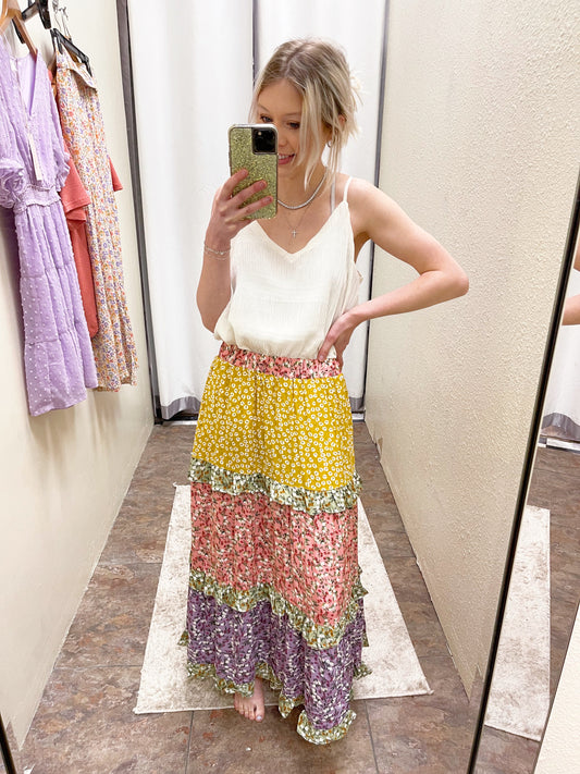 Floral Tiered Skirt