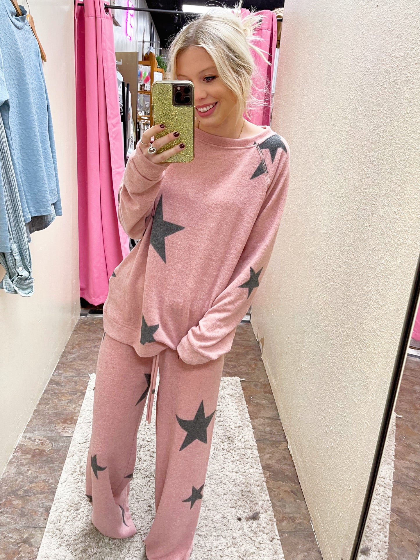 Pink Star Pajama Set