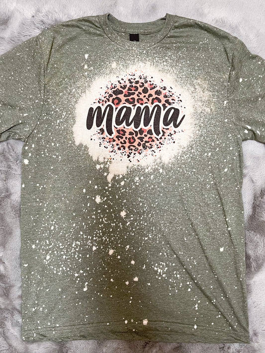 Leopard Mama Green Tee