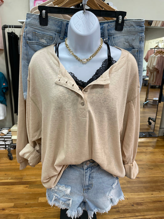 Natural Henley Top
