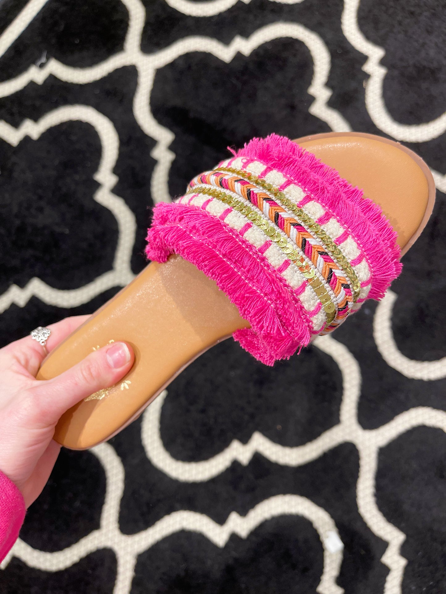 Joy Pink Sandals-Camel Threads