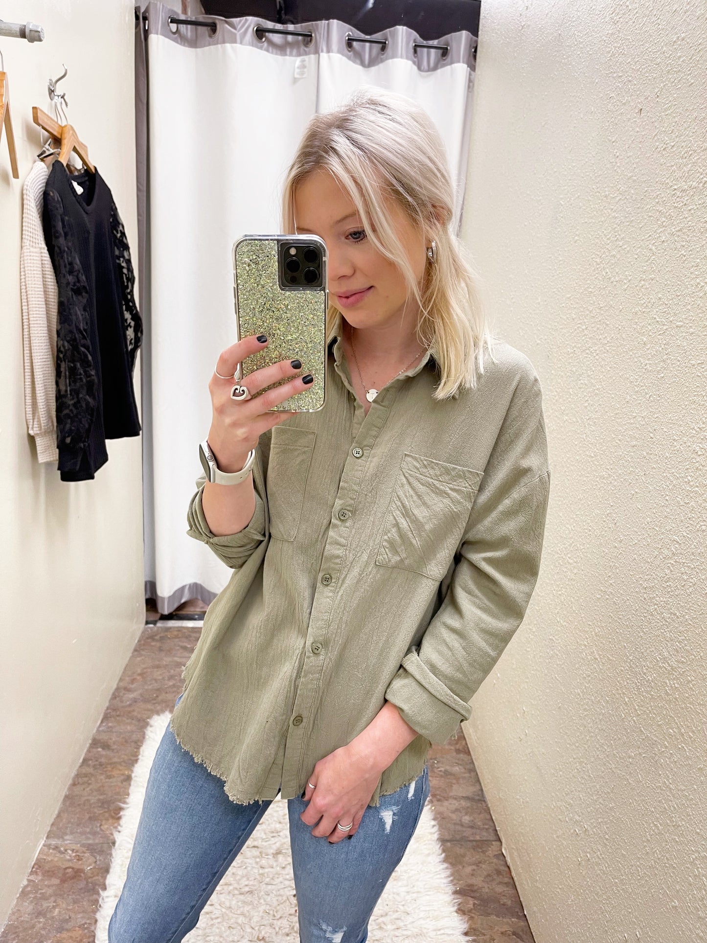 Olive Long Sleeve Top